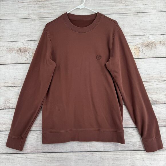 Vuori Cypress Crewneck Sweatshirt Mens Medium Brown Stretch Embroidered - Picture 1 of 12
